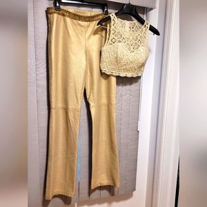 EUC/ LAUNDRY LEATHER PANTS